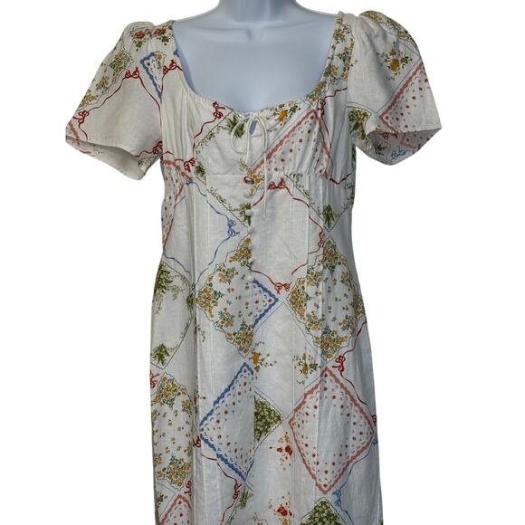 Reformation Linen Pierce Dress Size 8 Floral Midi - Picture 11 of 16